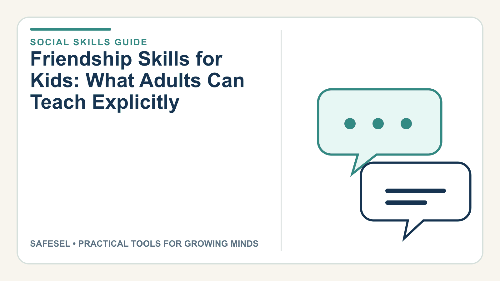Friendship Skills for Kids: What Adults Can Teach Explicitly