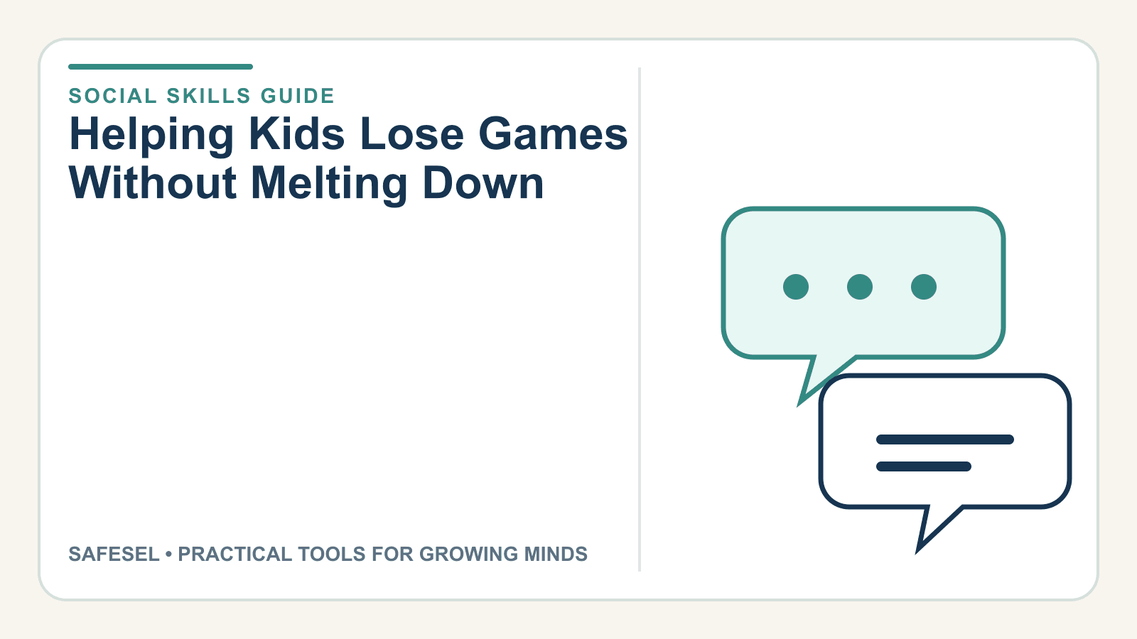 Helping Kids Lose Games Without Melting Down