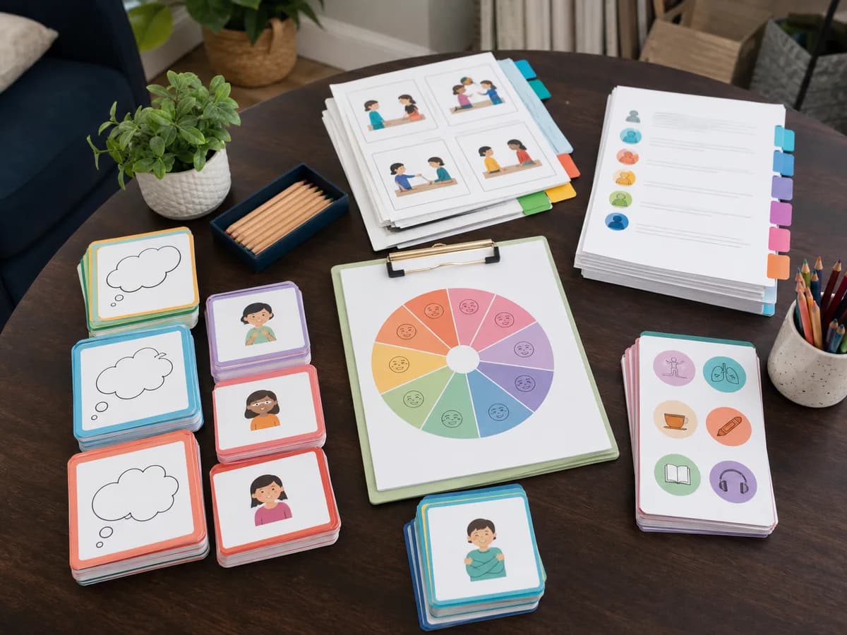 An organized library of emotion cards, worksheets and child development resources
