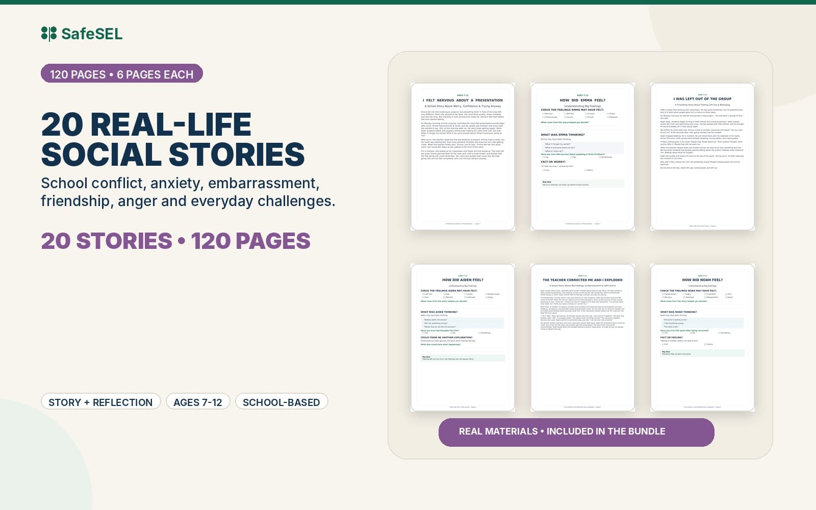 20 Real-Life Social Stories - real materials included in the bundle