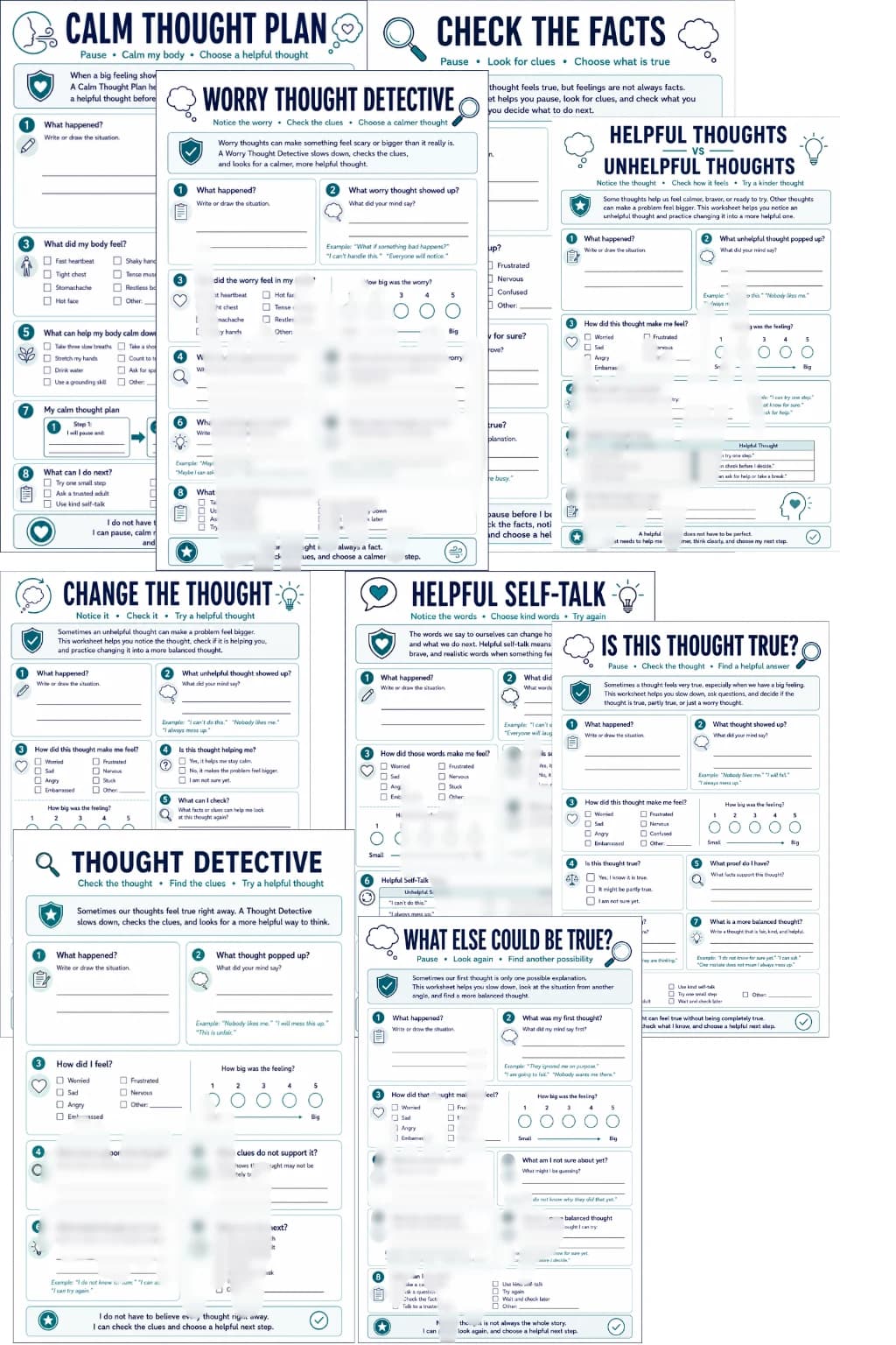 Calm thoughts, checking facts & helpful self-talk