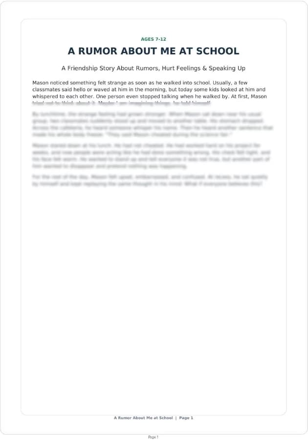 A Rumor About Me at School — story page
