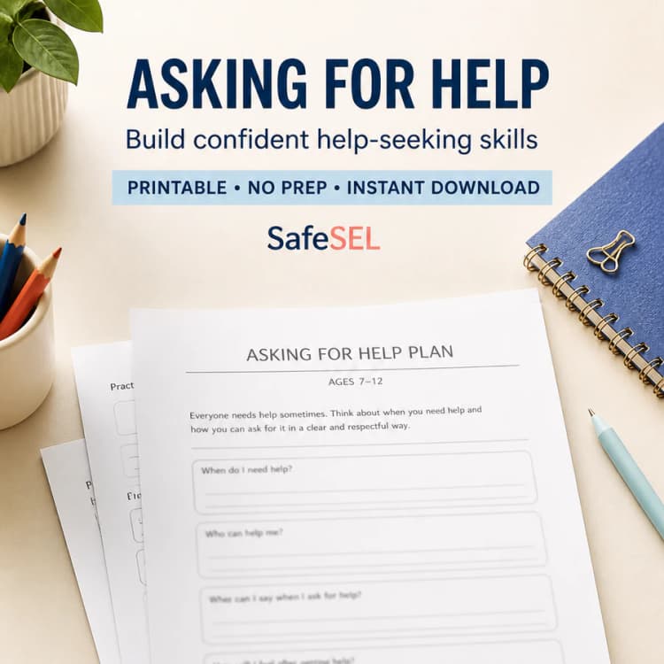 Asking for Help Worksheet for Kids
