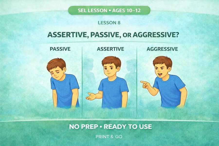 Assertive, Passive, or Aggressive? Ages 10-12, no prep ready to use