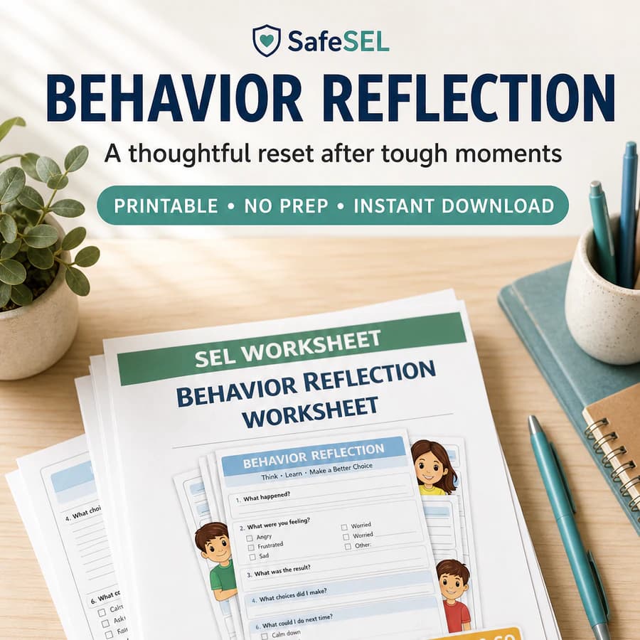 Behavior Reflection Worksheet