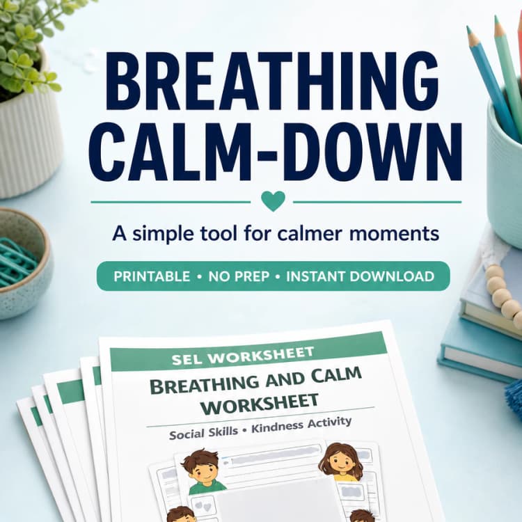 Breathing Calm Down Worksheet