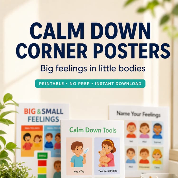 Calm Down Corner Posters