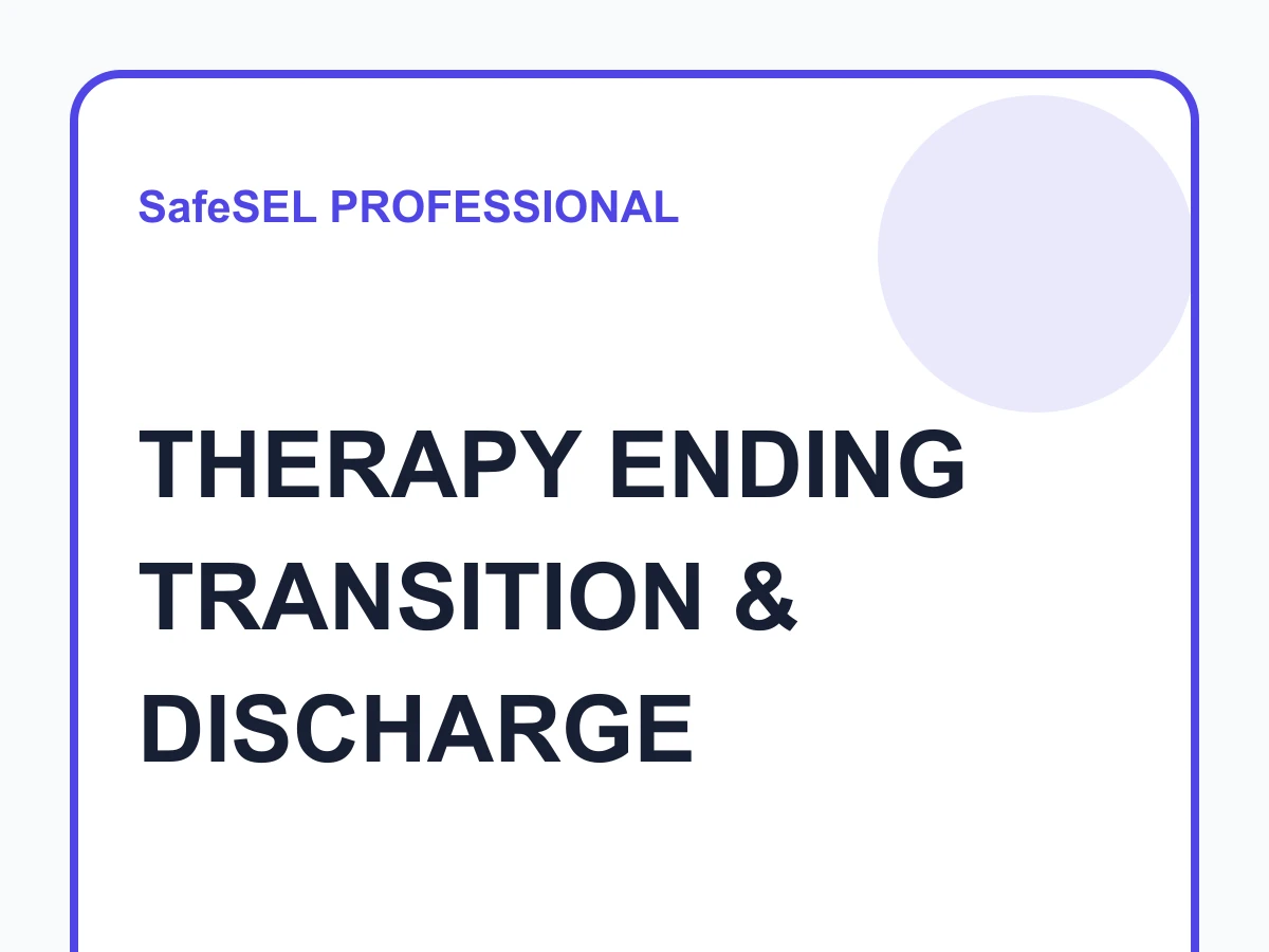 Ending Child Therapy Thoughtfully: Transition and Closure