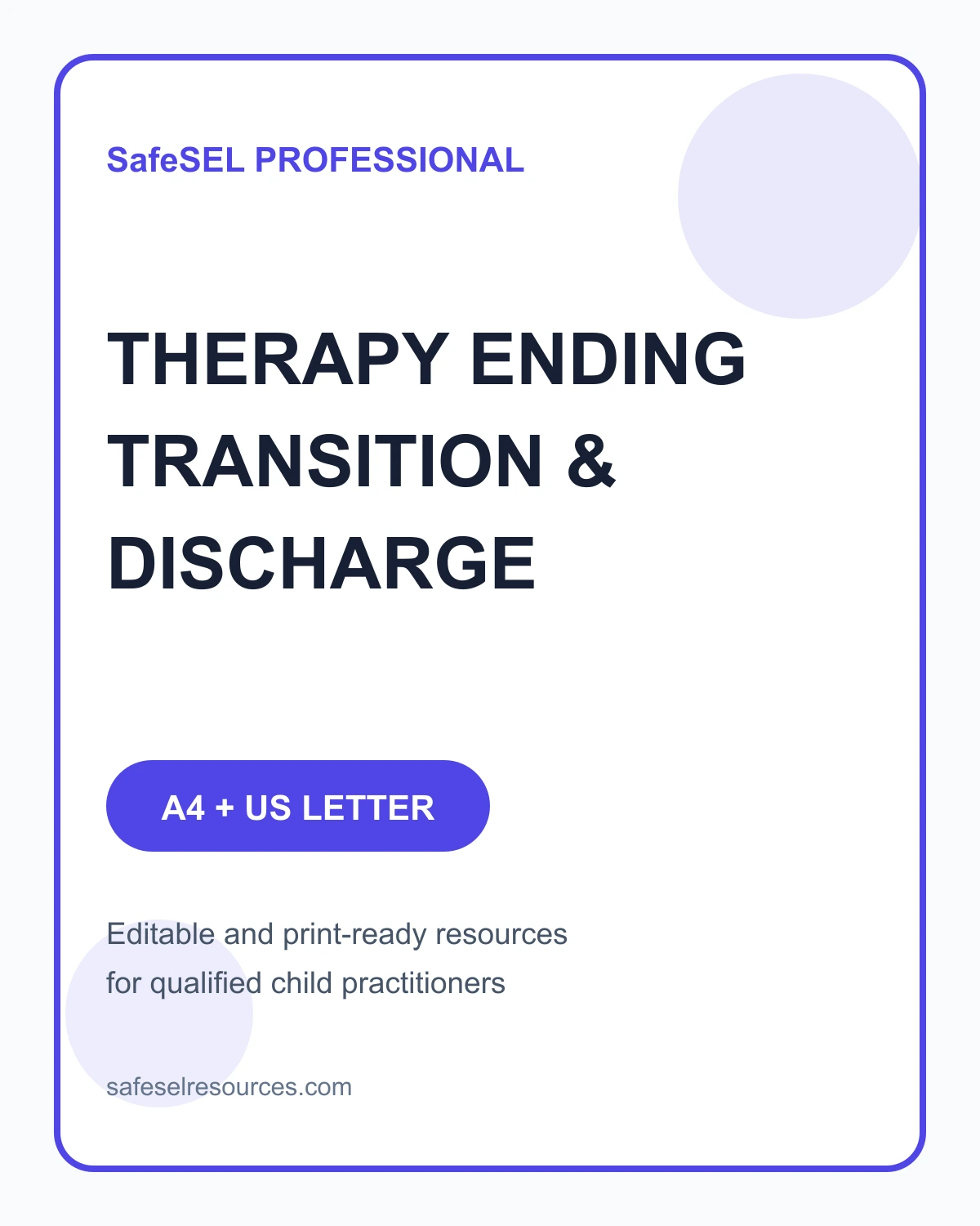 Child Therapy Ending, Transition & Discharge Toolkit