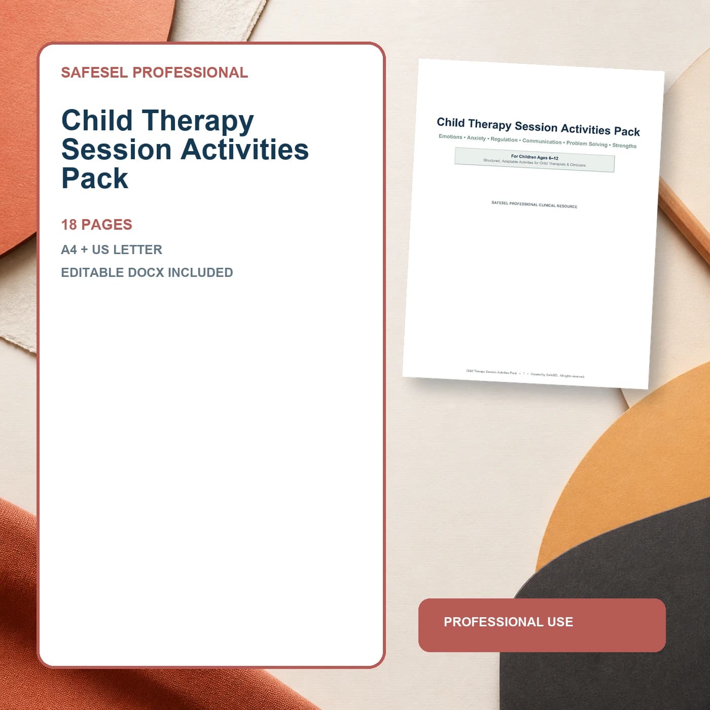 Child Therapy Session Activities Pack