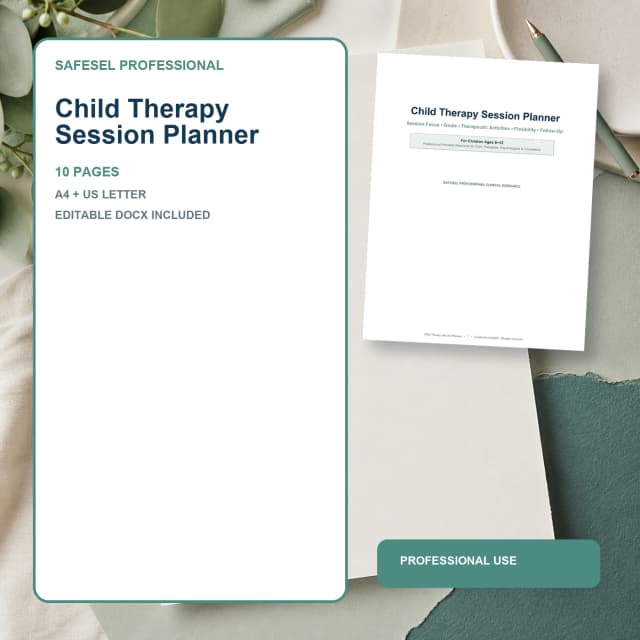 Child Therapy Session Planner real product cover