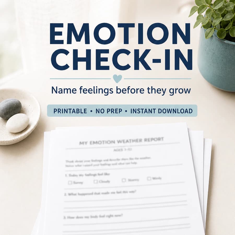 Emotion Check-In Worksheet for Kids