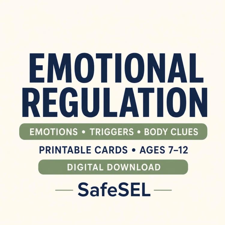 Emotions Flashcards | Emotional Regulation Cards: Emotions, Triggers, Strategies and Body Clues