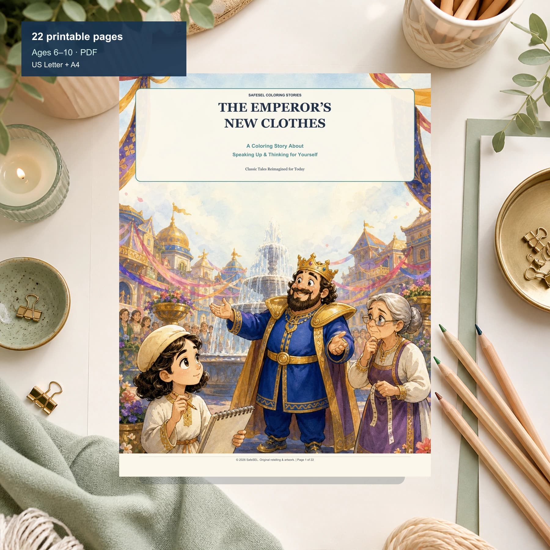 The Emperor’s New Clothes Coloring Story