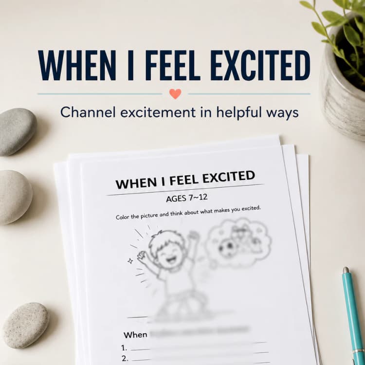 Excited Feelings Worksheet for Kids