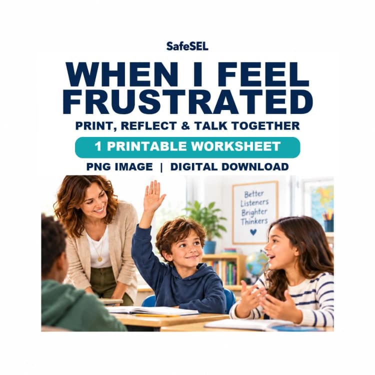Feeling Frustrated Worksheet for Kids: Coping and Trying Again