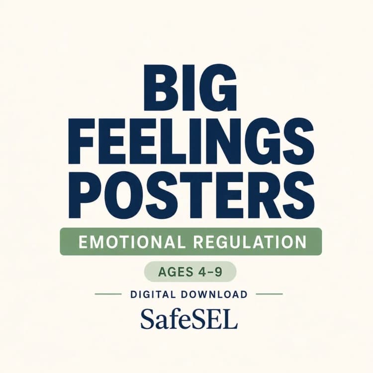 Feelings Chart and Emotional Regulation Posters for Kids Ages 4–9