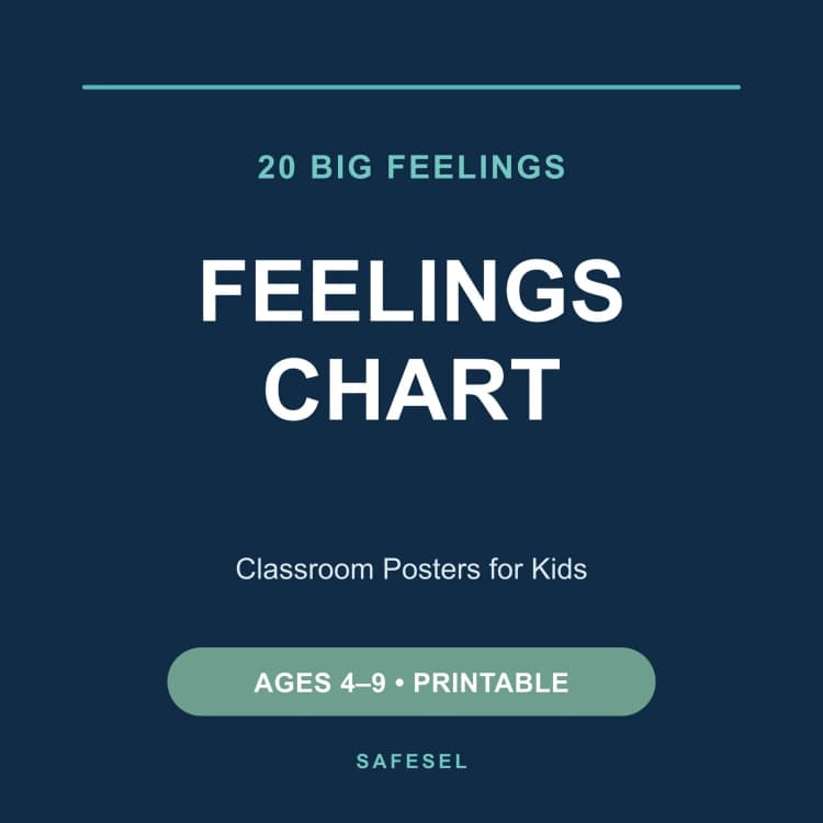 Feelings Chart for Kids | 20 Big Feelings Classroom Posters Ages 4–9