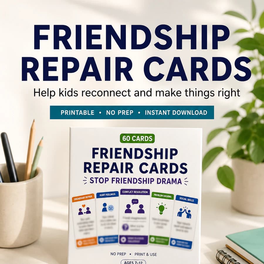 Friendship Repair Scenario Cards, 60 cards