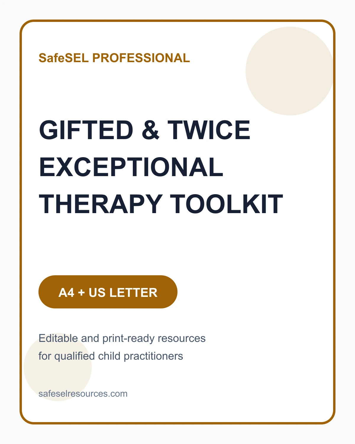 Gifted & Twice-Exceptional Child Therapy Toolkit
