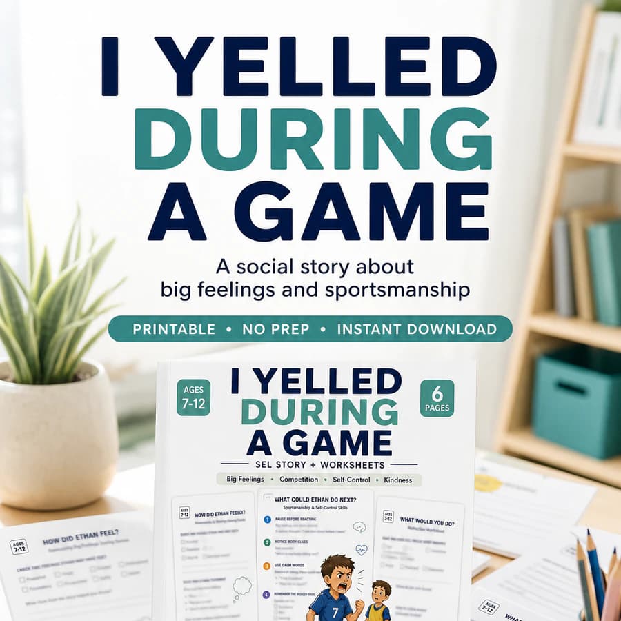 I Yelled During a Game Social Story