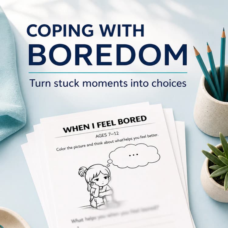 Kids Boredom Worksheet – Coping Skills Activity for Ages 7-12