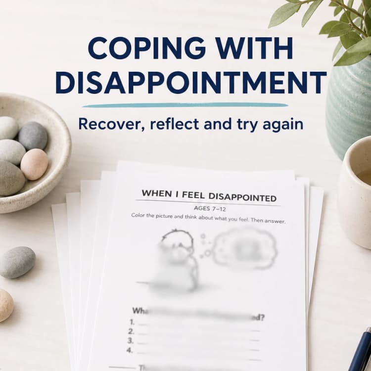 Kids Disappointment Worksheet – Coping Skills