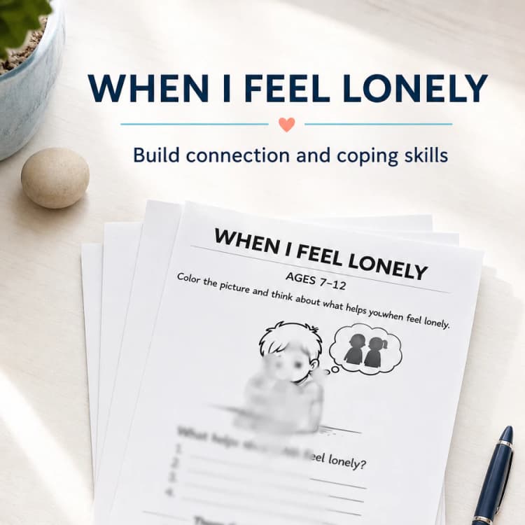 Lonely Worksheet for Kids Ages 7–12