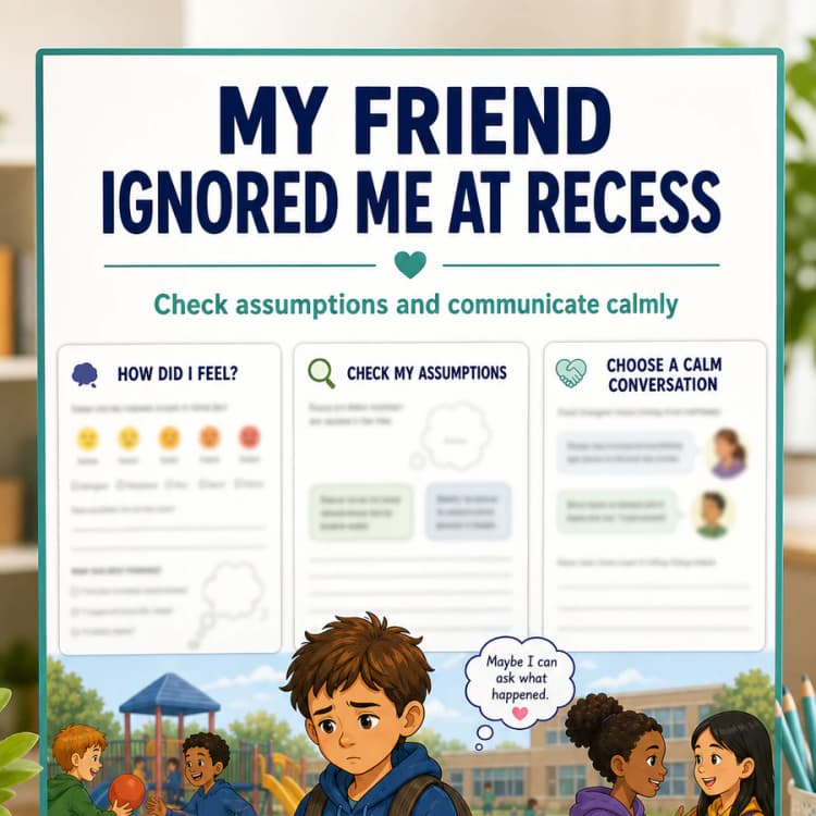 My Friend Ignored Me at Recess — Social Story