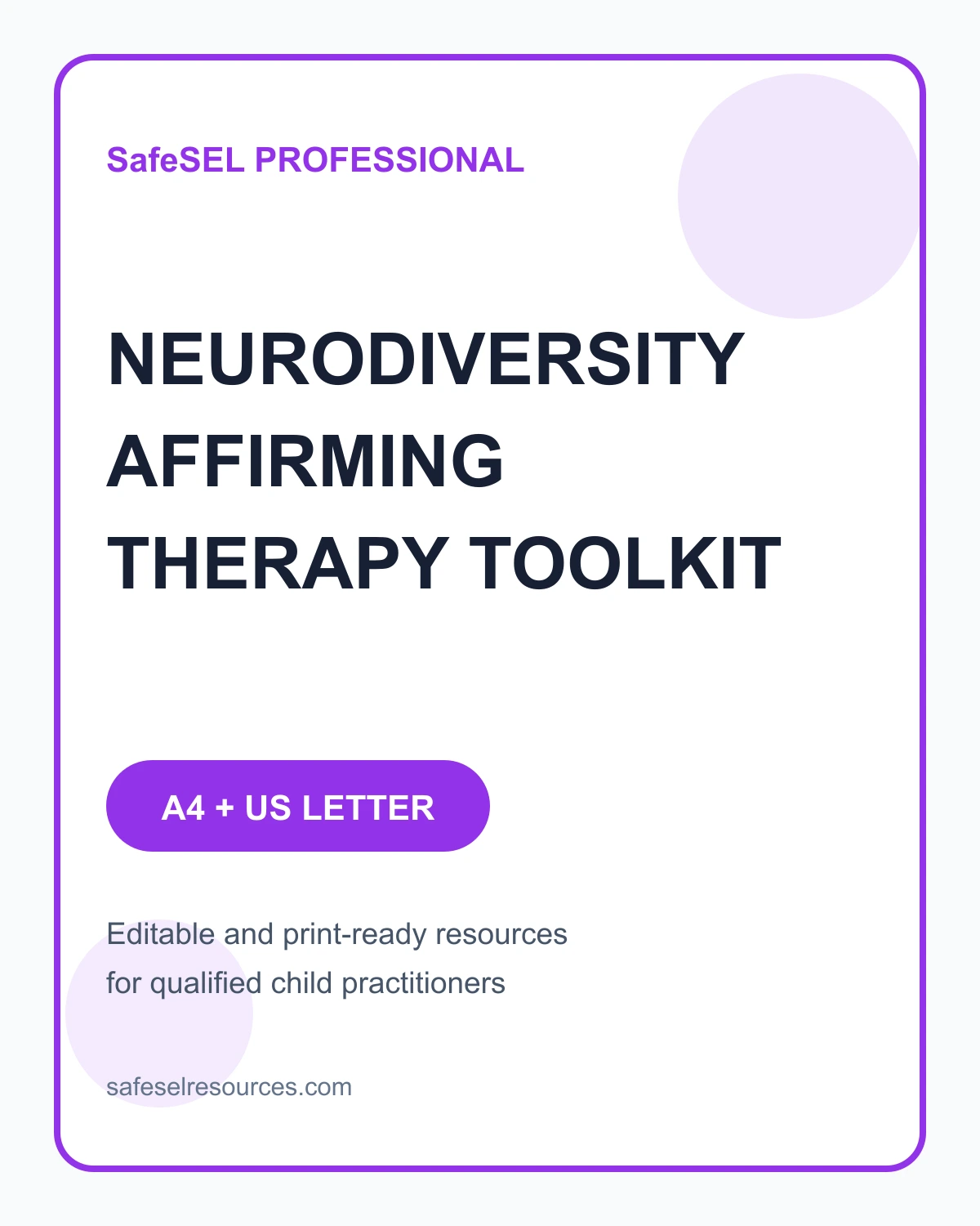 Neurodiversity-Affirming Child Therapy Toolkit