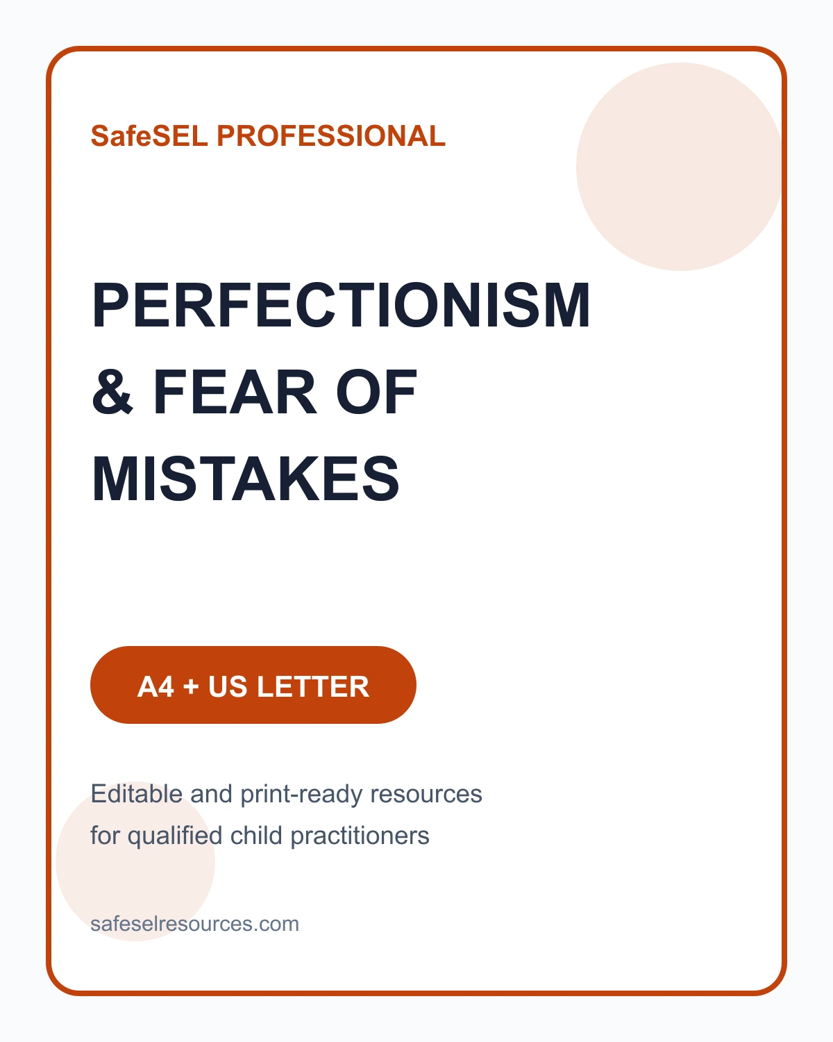 Perfectionism & Fear of Mistakes Parent Toolkit