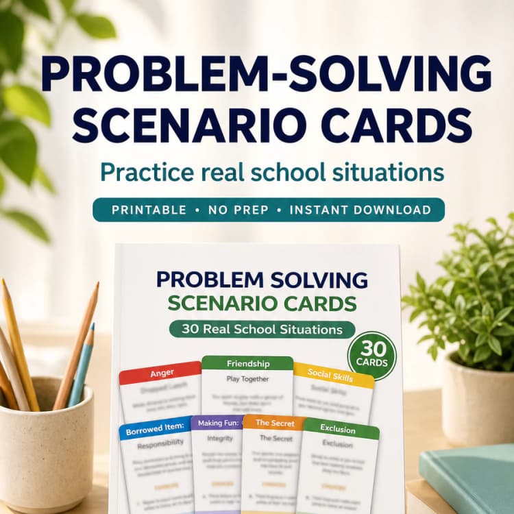 Problem Solving Scenario Cards for Kids