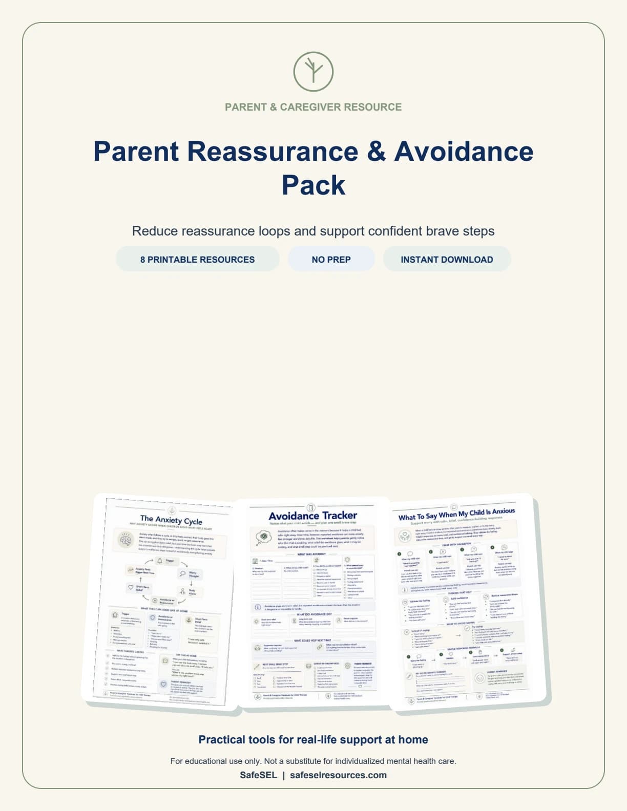 Parent Reassurance & Avoidance Pack