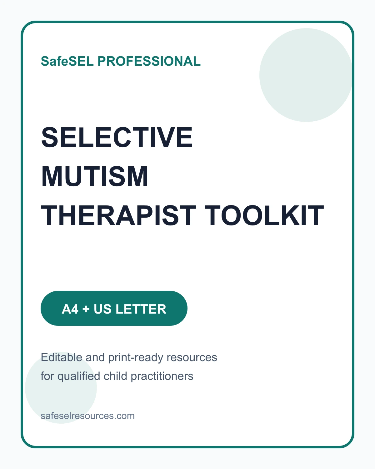 Selective Mutism Therapist Toolkit