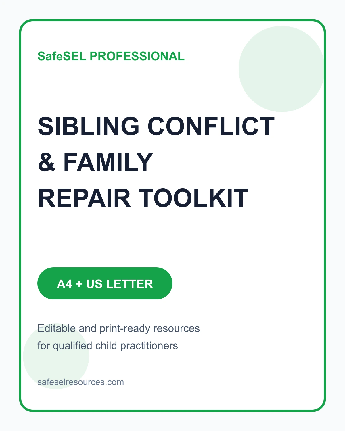 Sibling Conflict & Family Repair Toolkit