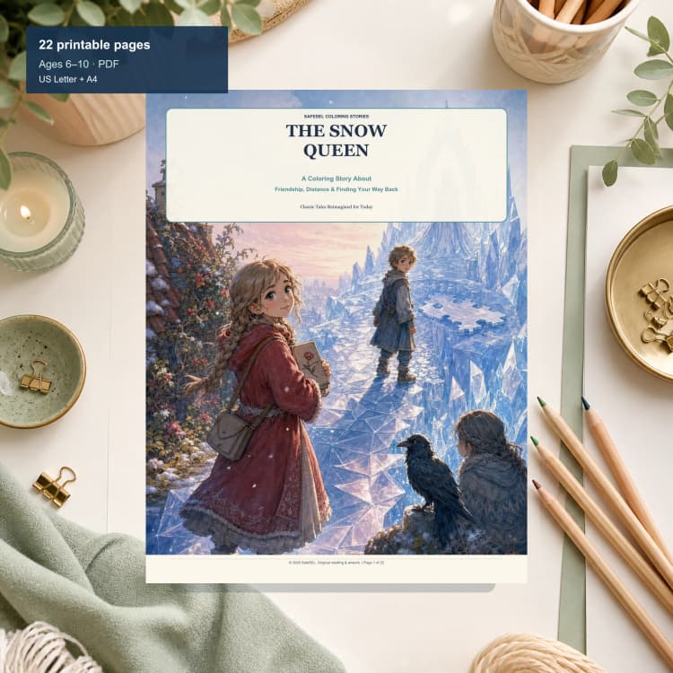 The Snow Queen Coloring Story