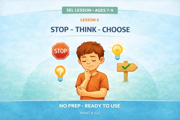 Stop Think Choose Activity for Kids