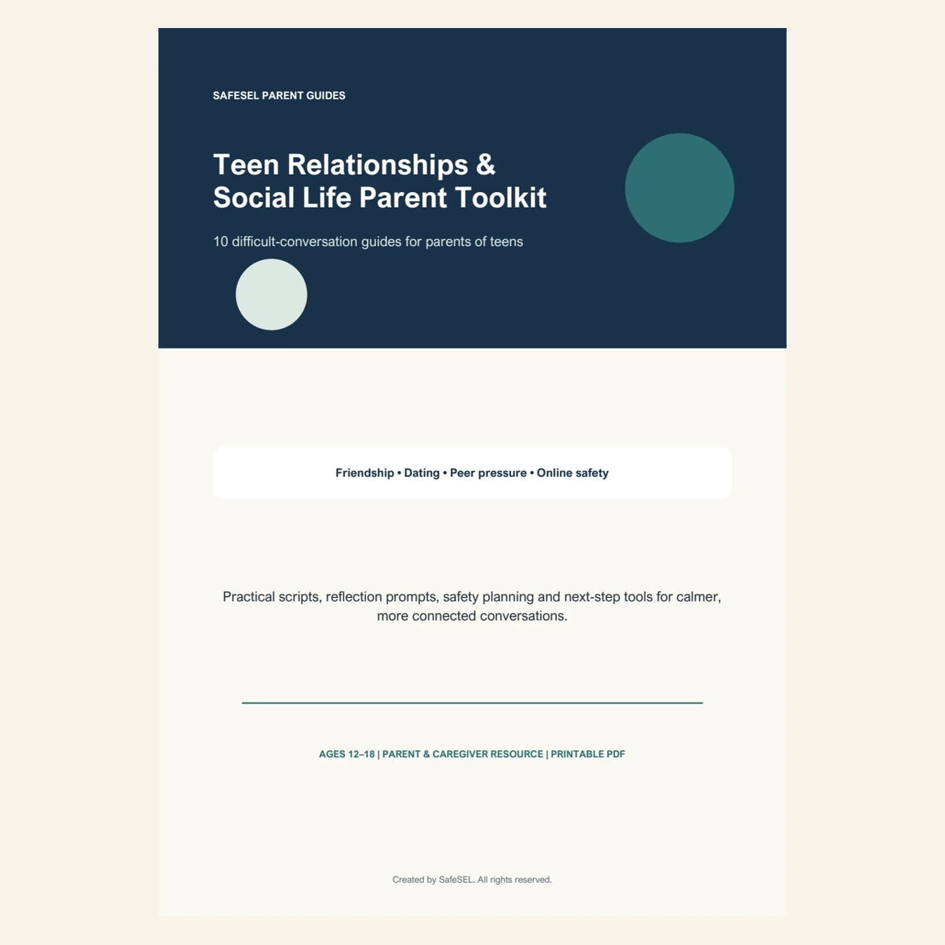 Teen Relationships & Social Life Parent Toolkit