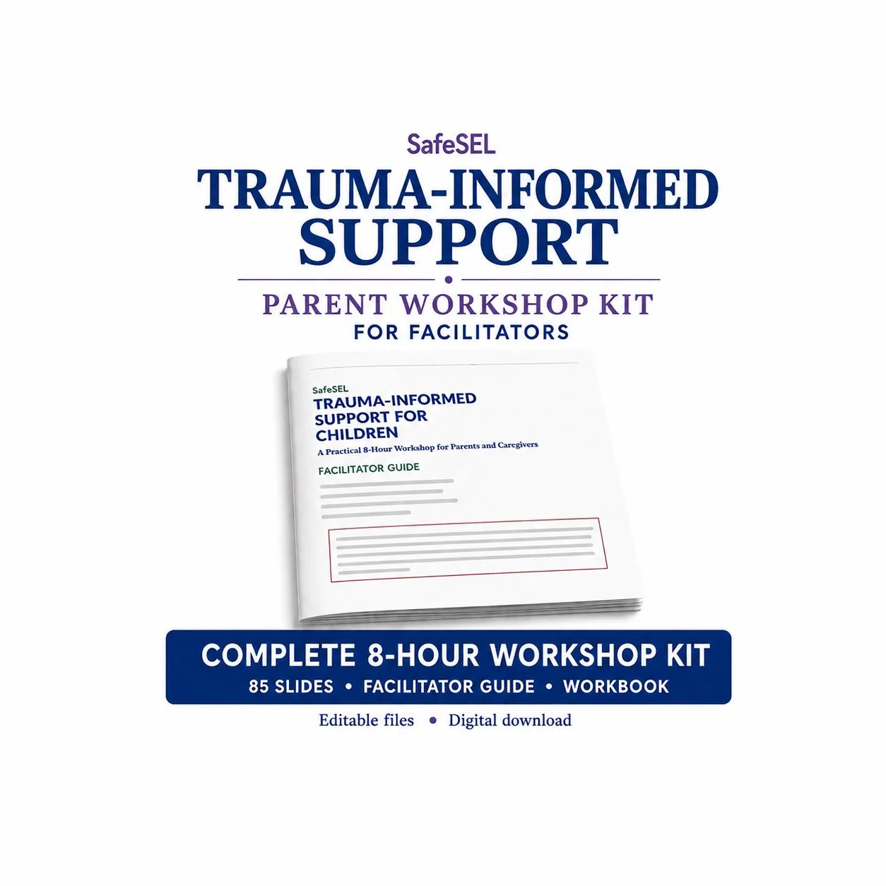 Trauma-Informed Support for Children workshop kit as shown in the SafeSEL Etsy listing
