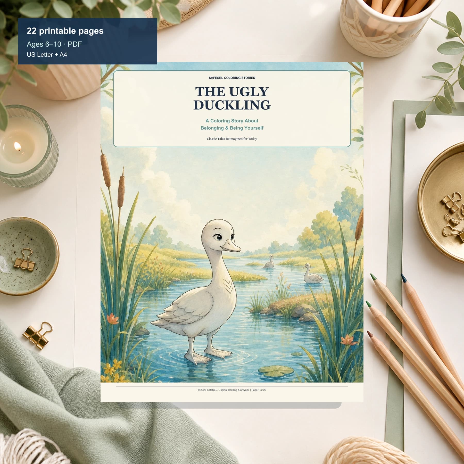 The Ugly Duckling Coloring Story