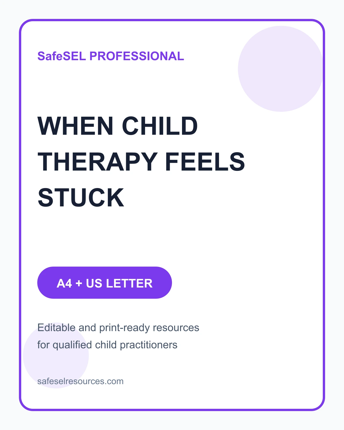 When Child Therapy Feels Stuck — Practitioner Toolkit