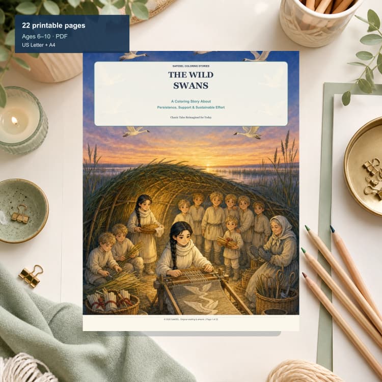 The Wild Swans Coloring Story