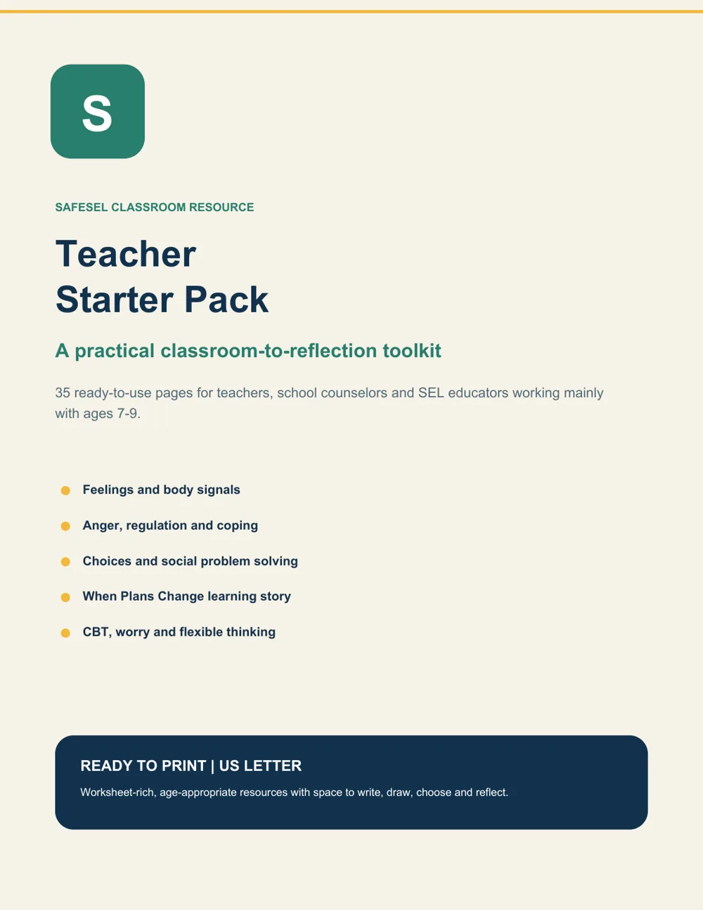 SafeSEL Teacher Starter Pack cover