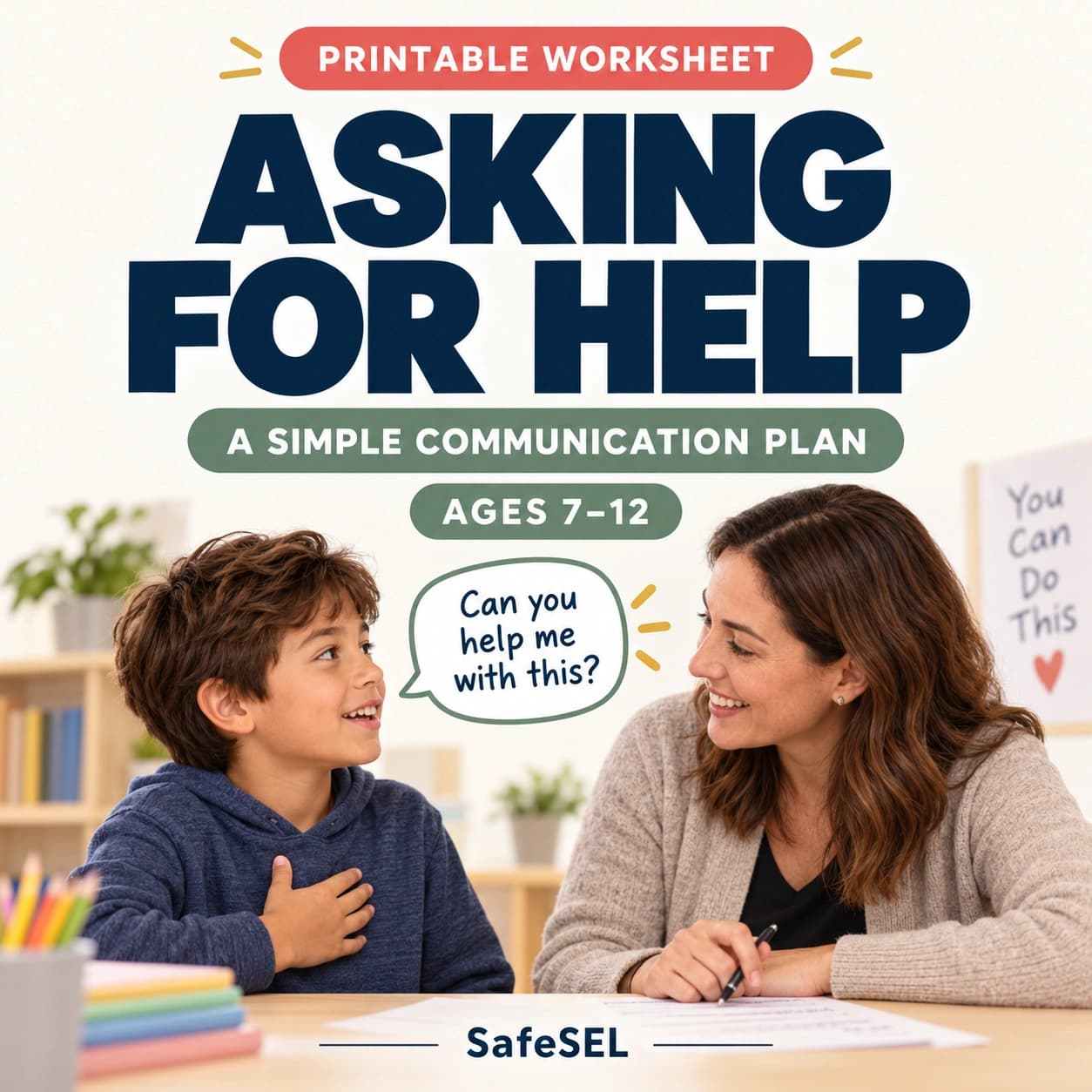 Asking for Help Worksheet for Kids