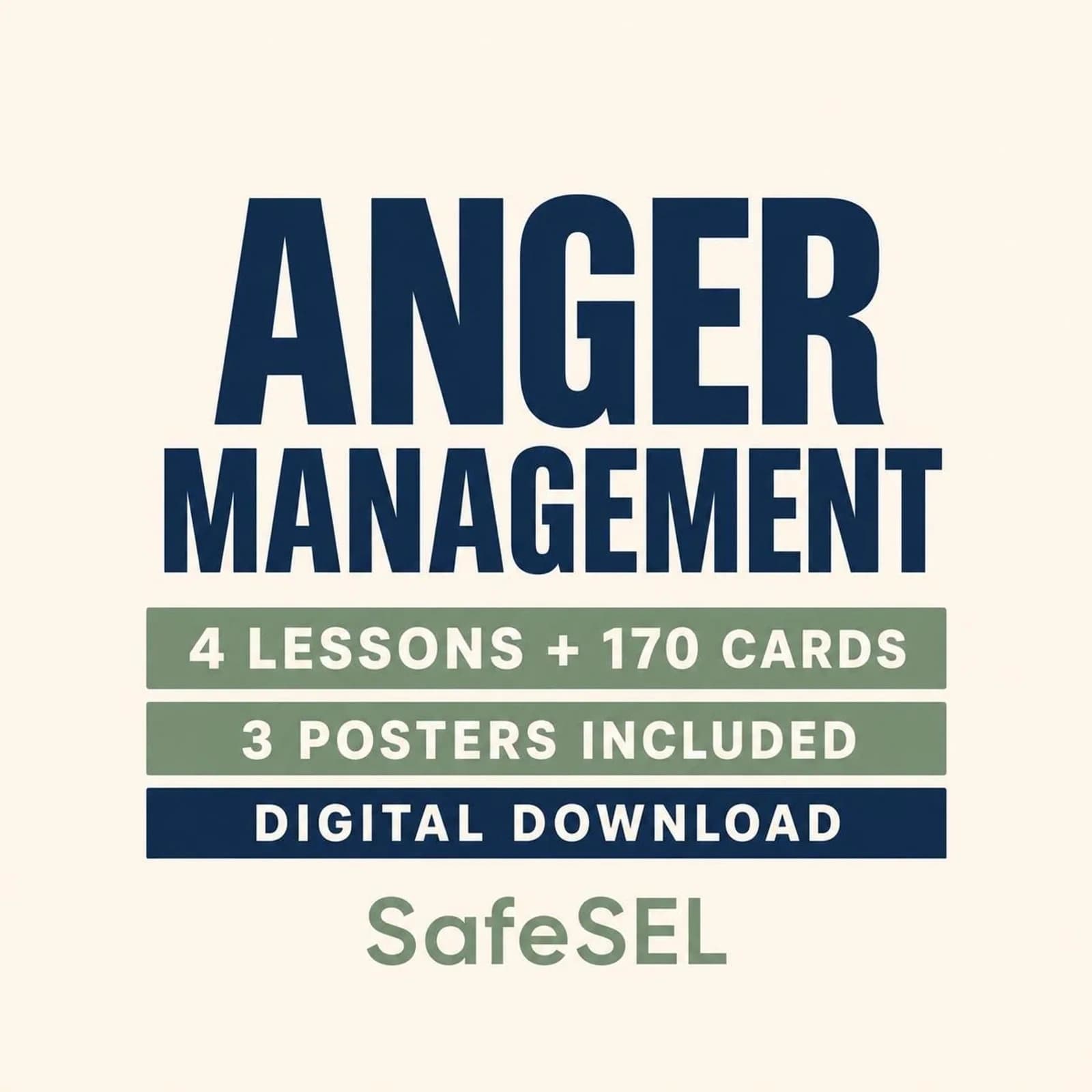 Anger Management Lessons and Strategy Cards Ages 7–9