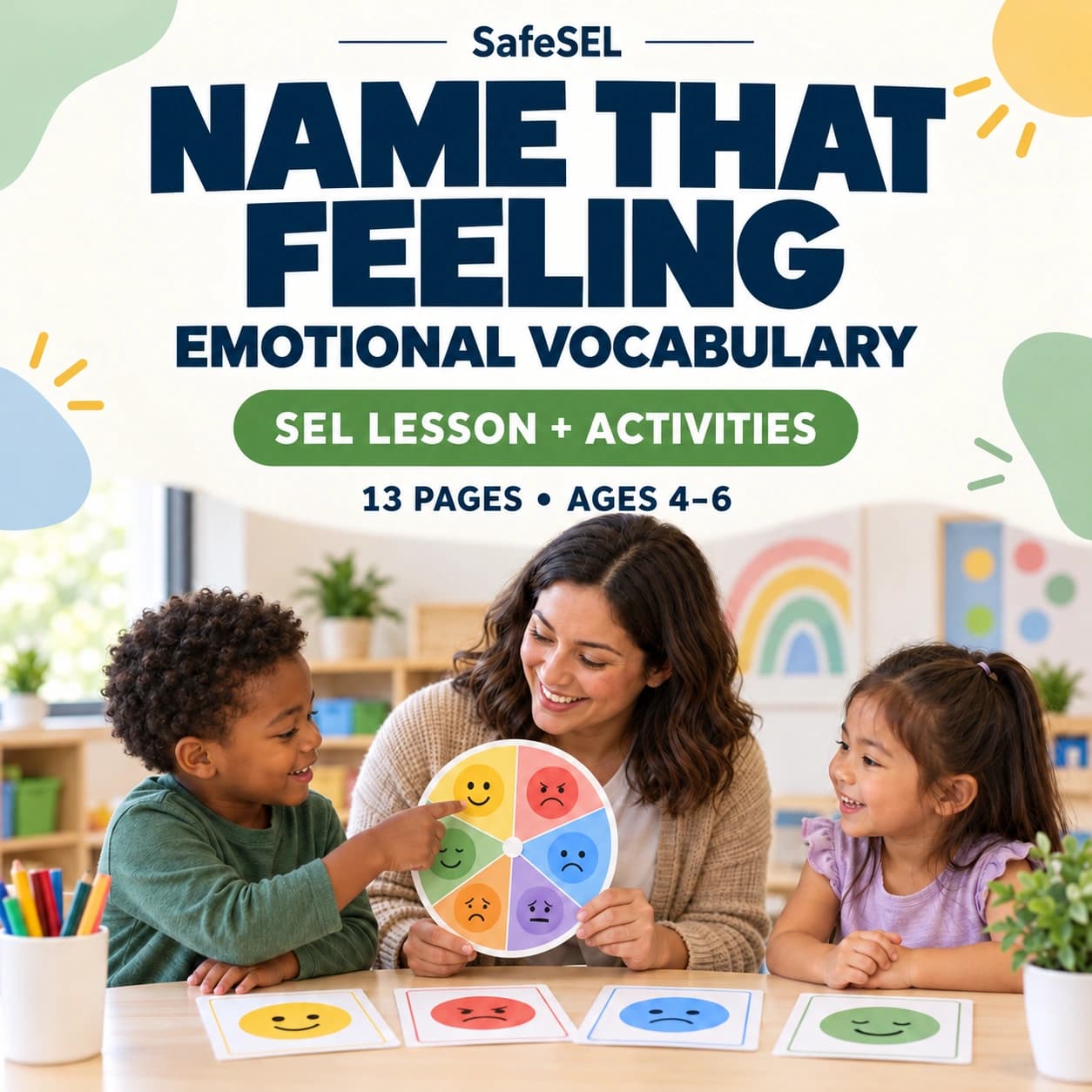 Emotional Vocabulary Lesson: SEL Worksheets for Kids (Ages 4-6)