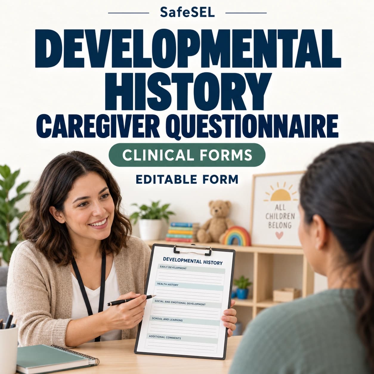 Child Developmental History Form — actual product preview