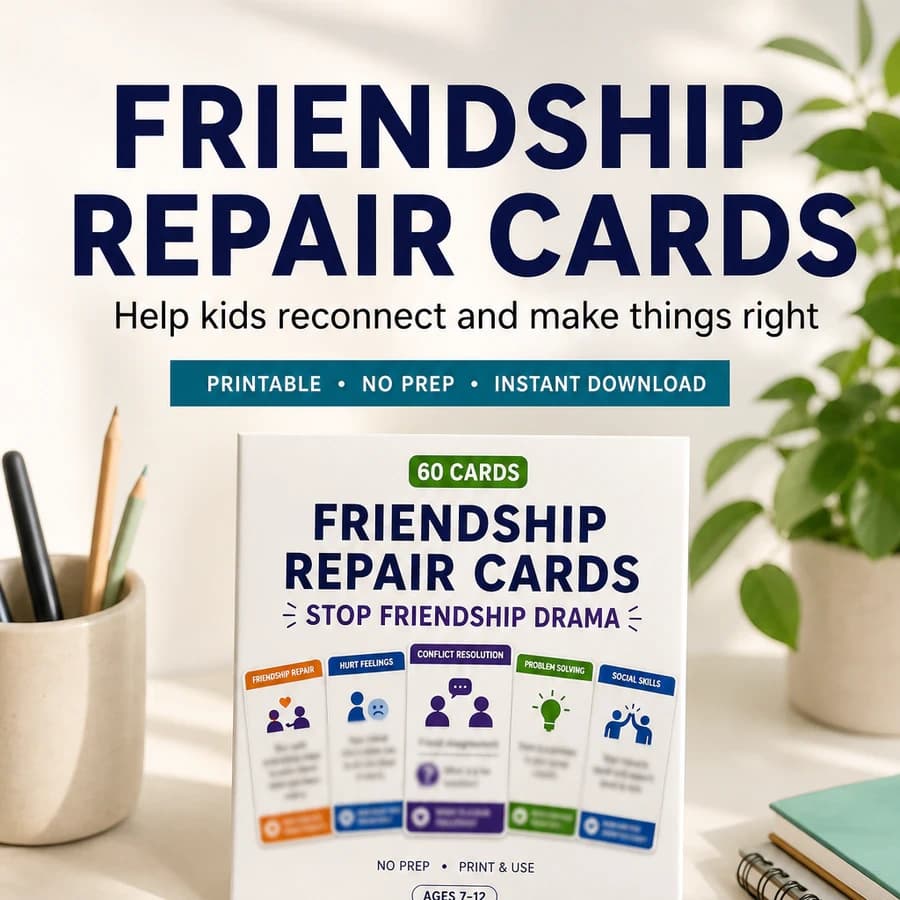 Friendship Repair Scenario Cards, 60 cards