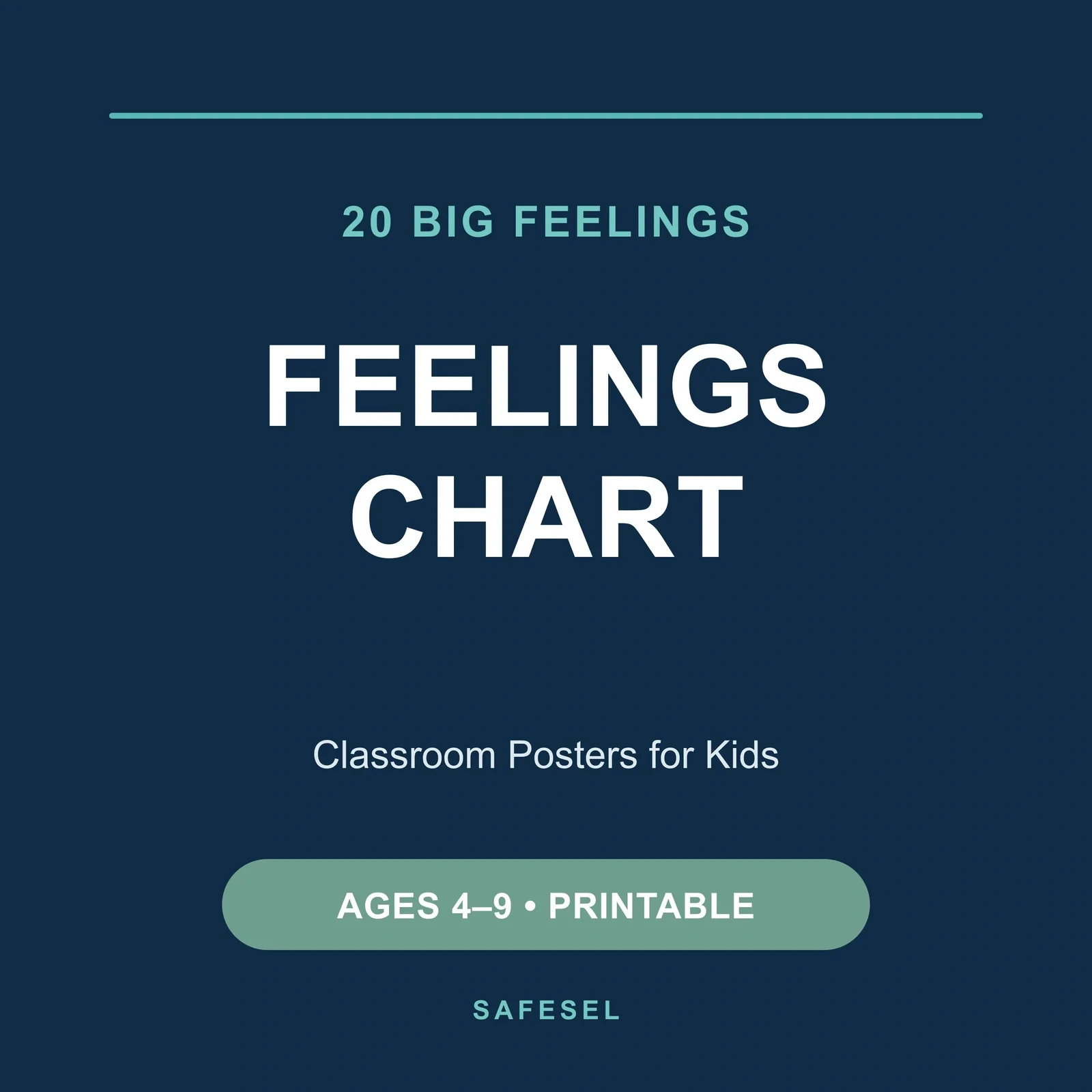 Feelings Chart for Kids | 20 Big Feelings Classroom Posters Ages 4–9