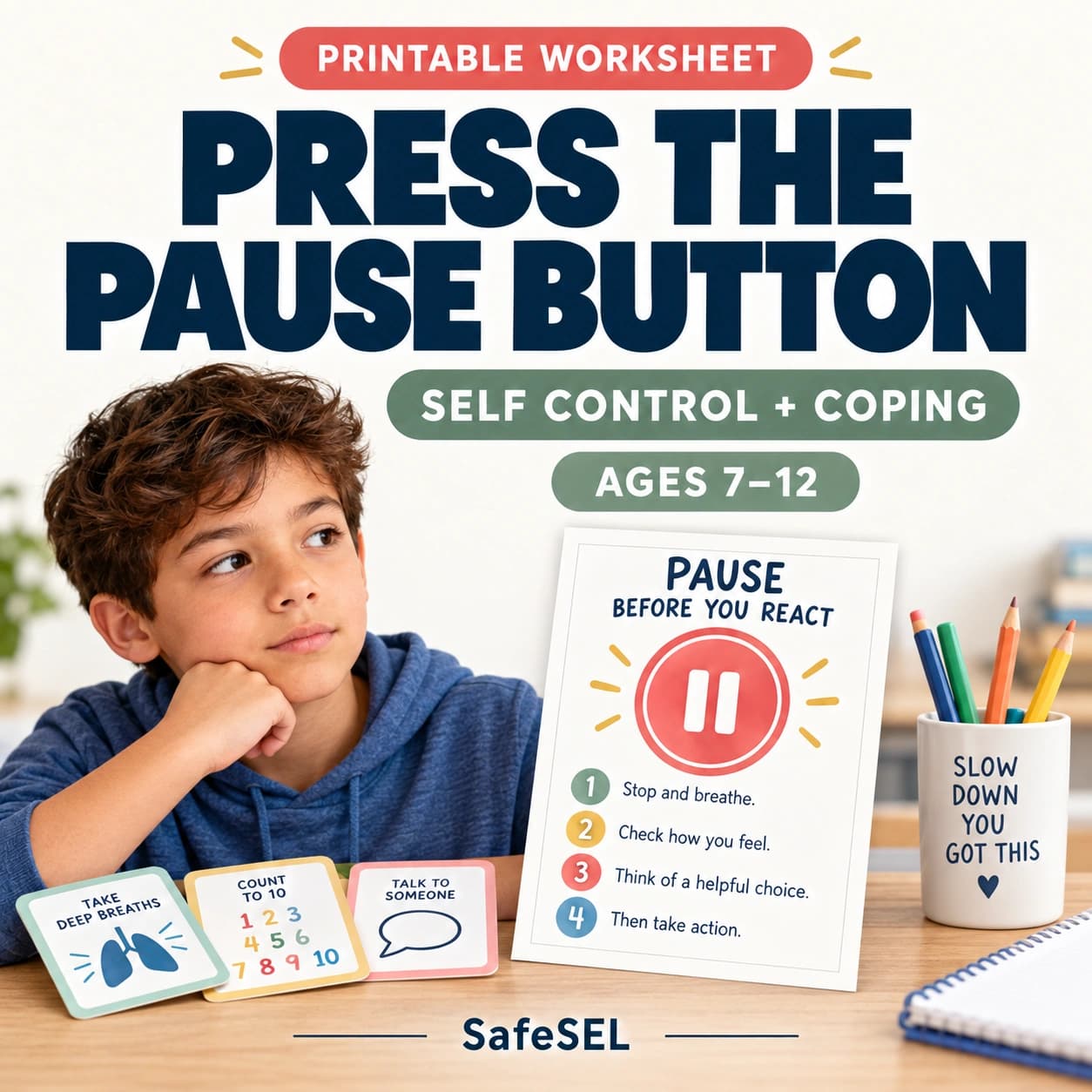 Self Control Worksheet for Kids